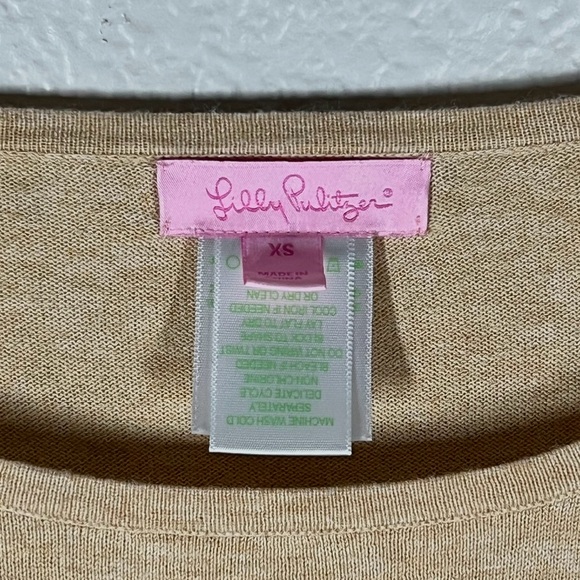 Lilly Pulitzer Ramona Fringe Open Side Sweater Camel Tan Size XS - Picture 8 of 10